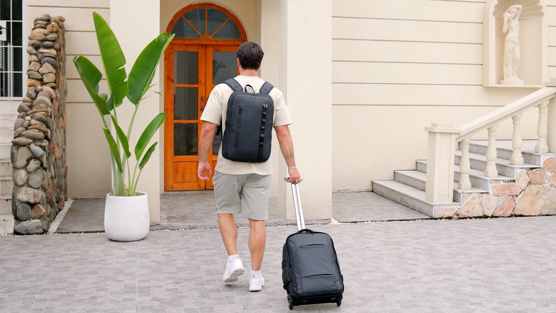 

Разборная дорожная сумка-рюкзак 2-в-1 на колесиках — разделяется на две сумки для путешествий, 50-литровый рюкзак на колесиках с отделением для ноутбука 17,3 дюйма.