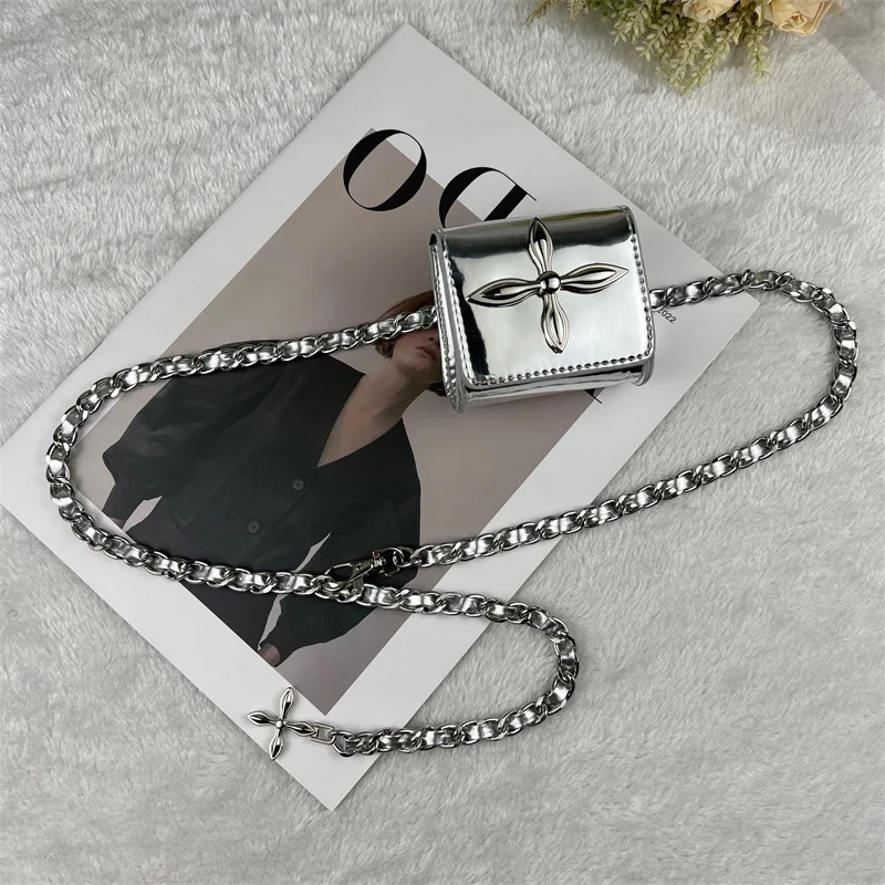 2026 نمط صغيرتي المرأة قابل للتعديل حقيبة بحزام على شكل سلسلة مع سلسلة انفصال تنوعا عبر شكل صغير الشرير نمط حقيبة الخصر الصغيرة #2