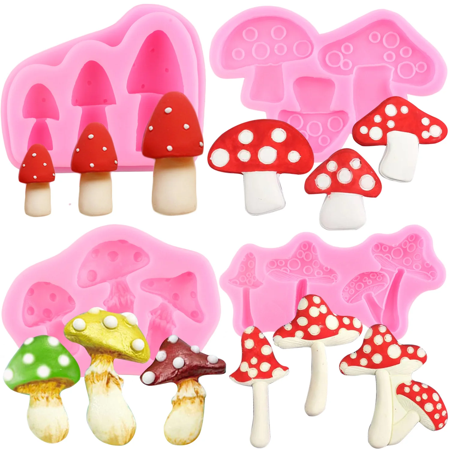 Mushroom Silicone Mold Wedding Cake Decorating Tools Cake Fondant Molds Cupcake Candy Resin Clay Mould Chocolate Gumpaste Moulds