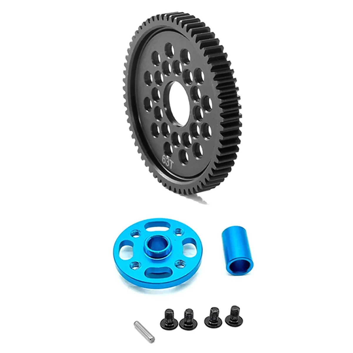 63T 54500 Spur Gear and Gear Mount High Speed Gear Set for Tamiya TT-02 TT02 1/10 RC Car Upgrade Parts