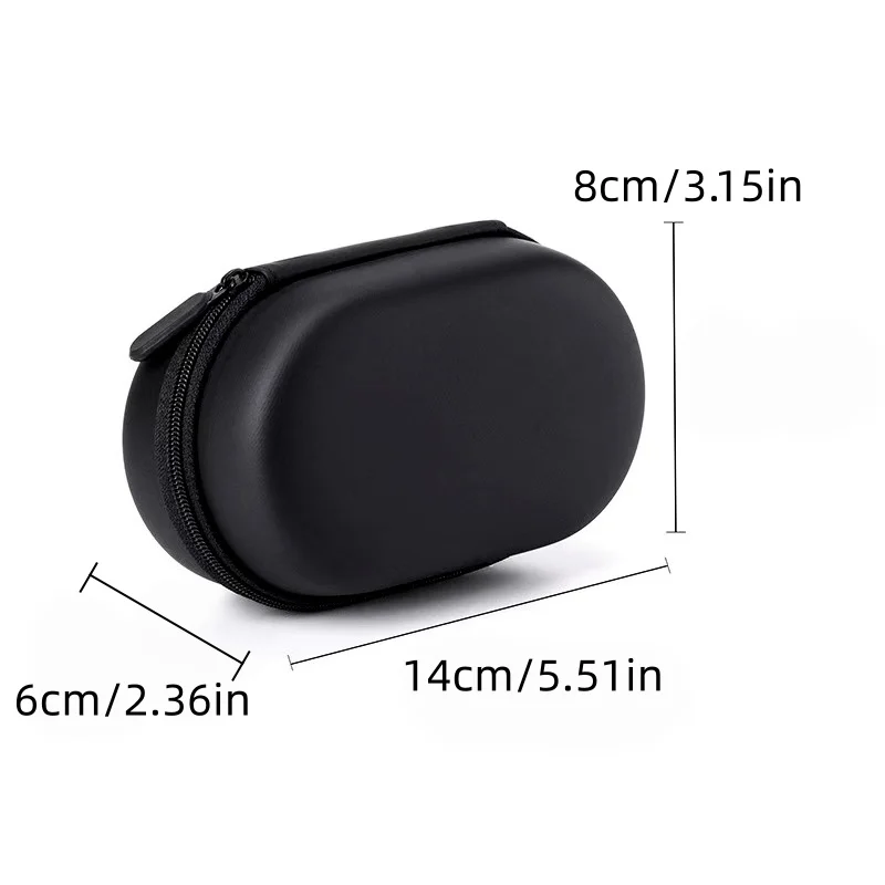 1/2Pcs Black PU Outer Hard Shell Storage Case, Suitable for Mouse, Headphones, Power Bank, Charger, Data Cable and More