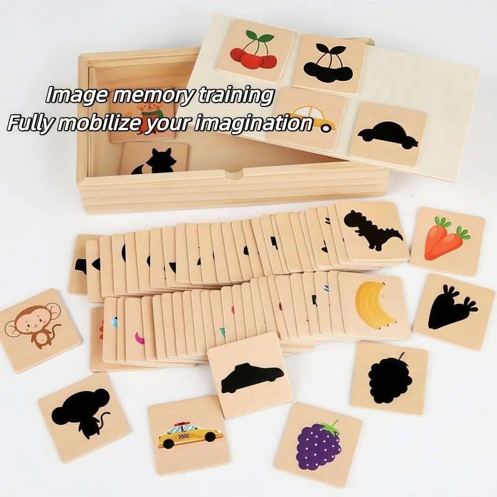 나무 모양 맞추기 퍼즐 동물/과일 모양 몬테소리 그림자 맞추기 퍼즐 게임 내구성 가볍고 휴대 가능