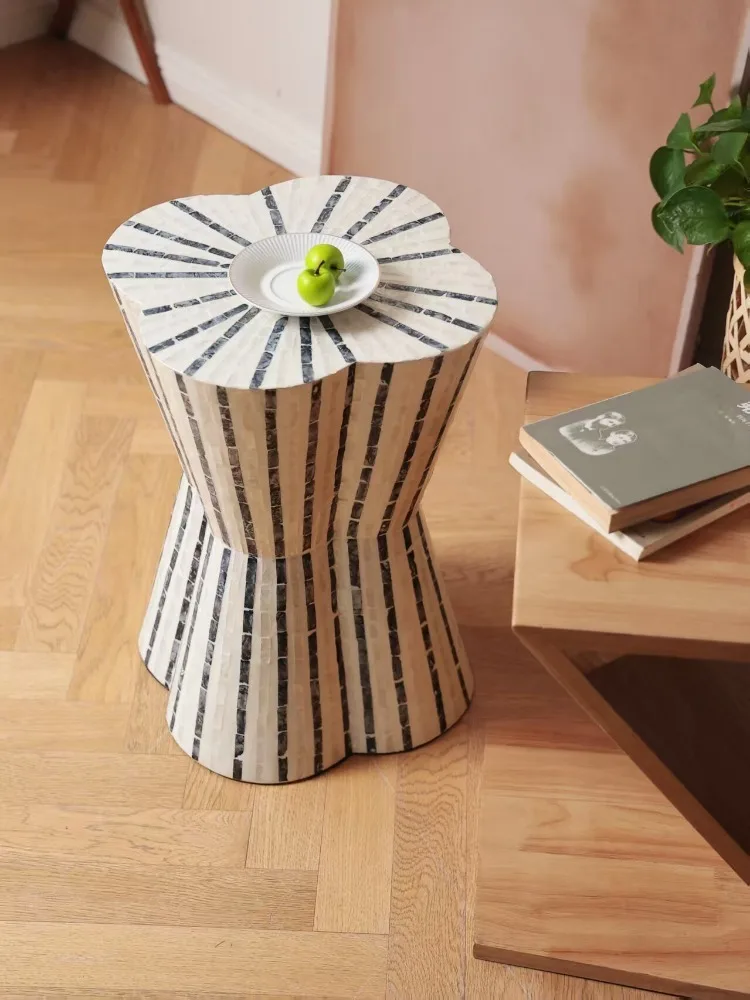 Modern Art Sense, Shell Edge Table,Four-leaf Clover,Living Room Sofa Side Coffee Tables,Bedroom,Bedside Cabinets Furniture