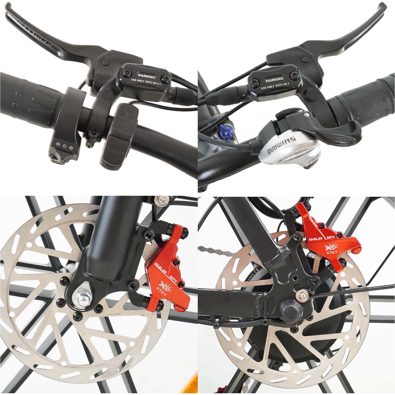KTET Power Cut Off Hydraulischer Bremssatz: Einfach zu installierender 2-Kolben-Bremssättel für Elektrofahrräder, komplettes Scheibenbremsen-Set aus Aluminiumlegierung – Detail 8