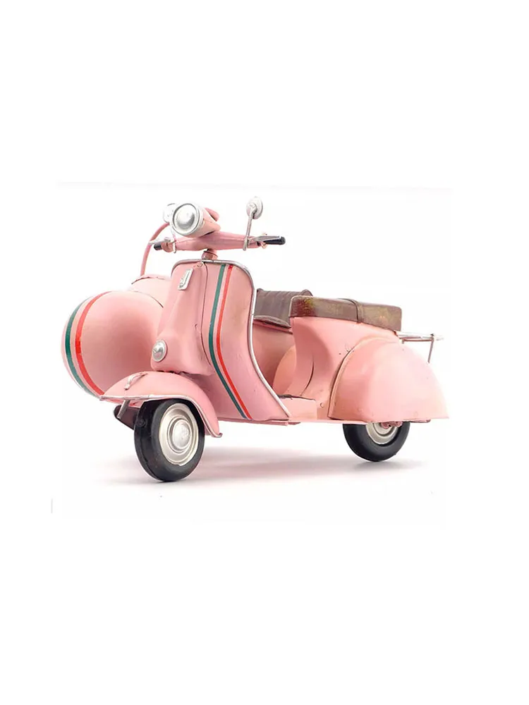 

Литая винтажная железная искусственная кожа VESPA, настольное креативное украшение, готовая модель, коллекционная игрушка-подарок для автомобиля