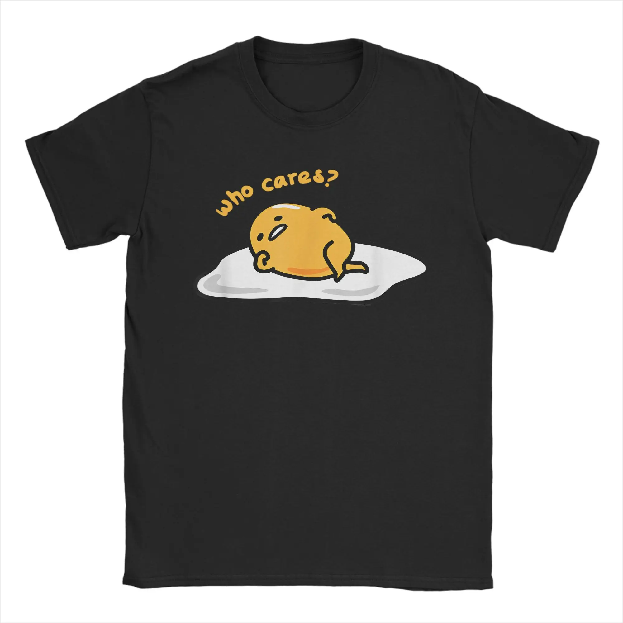 

Gudetama Who Cares T Shirt Beach Japanese Cotton T-Shirts For Man Leisure Casual Tee Shirt Short Sleeve Y2K Fun Clothes