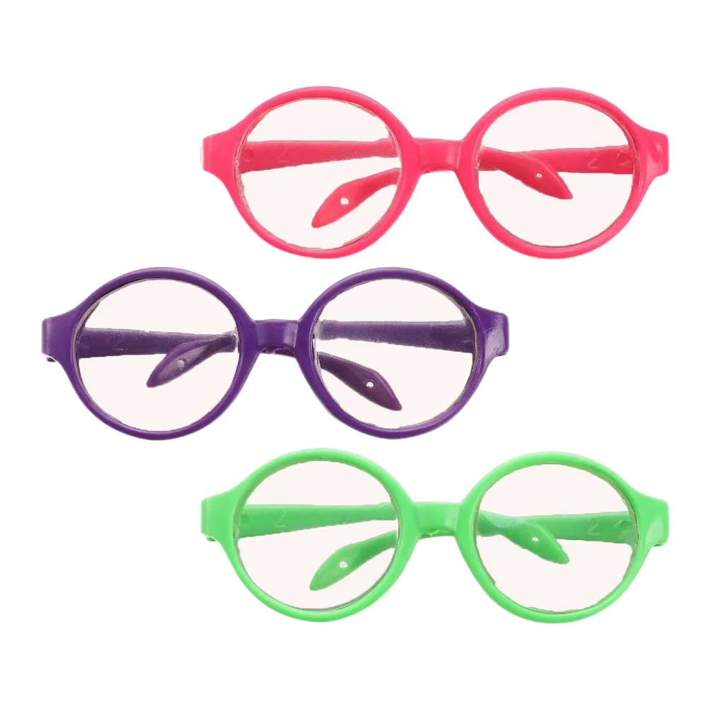 

3 Pcs Girl Glasses Baby Dollhouse Accessories Eyeglasses Plastic Sunglasses