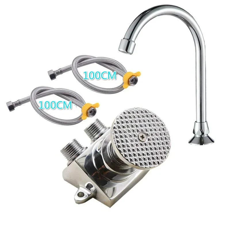 

Foot-operated Faucet Switch Single Cold Food Factory Factory Foot-operated Tilt Basin Washbasin Tap for Hospitals Vanity Faucet