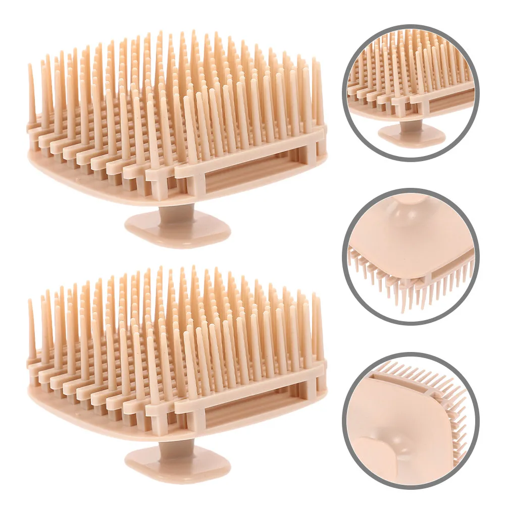 2Pcs Small Shampoo Brush Silicone Hair Scrubber Scalp Massager for Shower Dandruff Removal Oil Control Relaxing Scalp Cleansing view 6