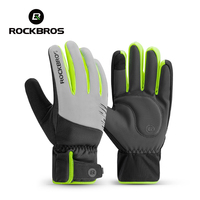 ROCKBROS Cycling Gloves Non-slip Wear-resistant Windproof Gloves Reflective Outdoor Riding Bike Gloves Keep Warm Touch Screen