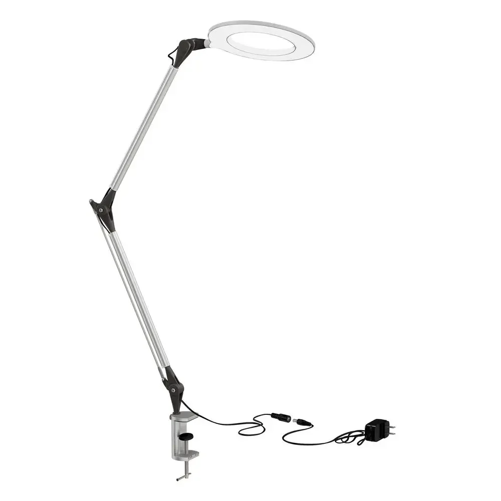 Swing Arm LED Desk Lamp Clamp Energy Efficient Dimmable Wide Beam Angle 5000K 7W Reading Light 440 Lumen Nonreplaceable ETL