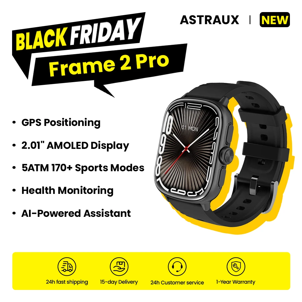 ASTRAUX Frame 2 Pro Smart Watch 2,01 inch AMOLED-display AI-aangedreven assistent GPS-positionering