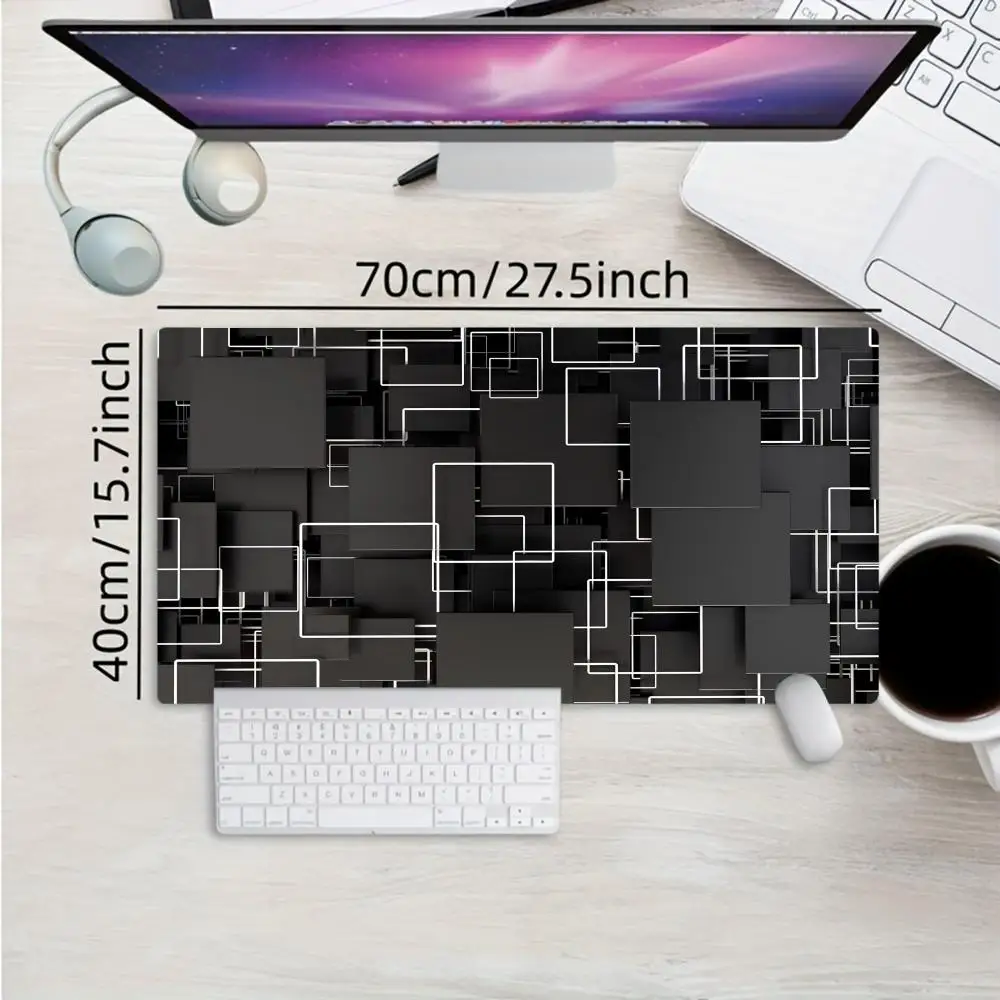 Tapete de mouse grande para jogos XXL, mouse pad com tema de design de layout abstrato, tapete de mesa de borracha para laptop, adequado para escritório e uso doméstico