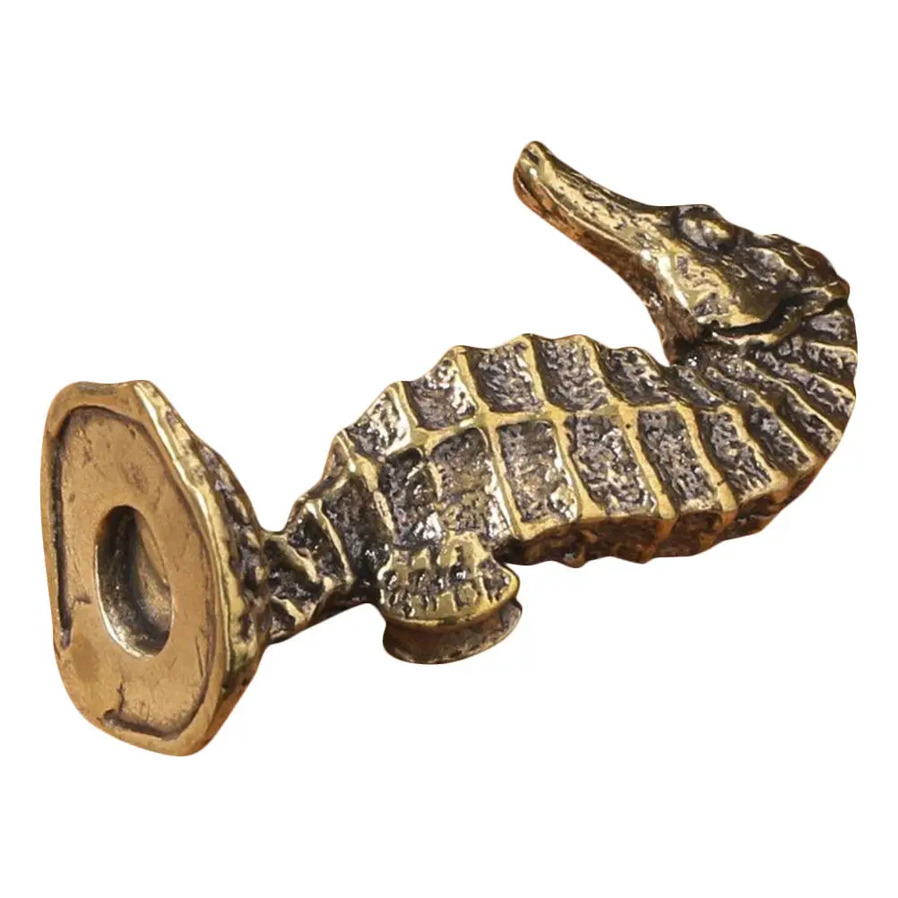 Metal Brass Seahorse Statue Vintage Decoration Oceanic Charm Nautical Office Living Room Small Coastal