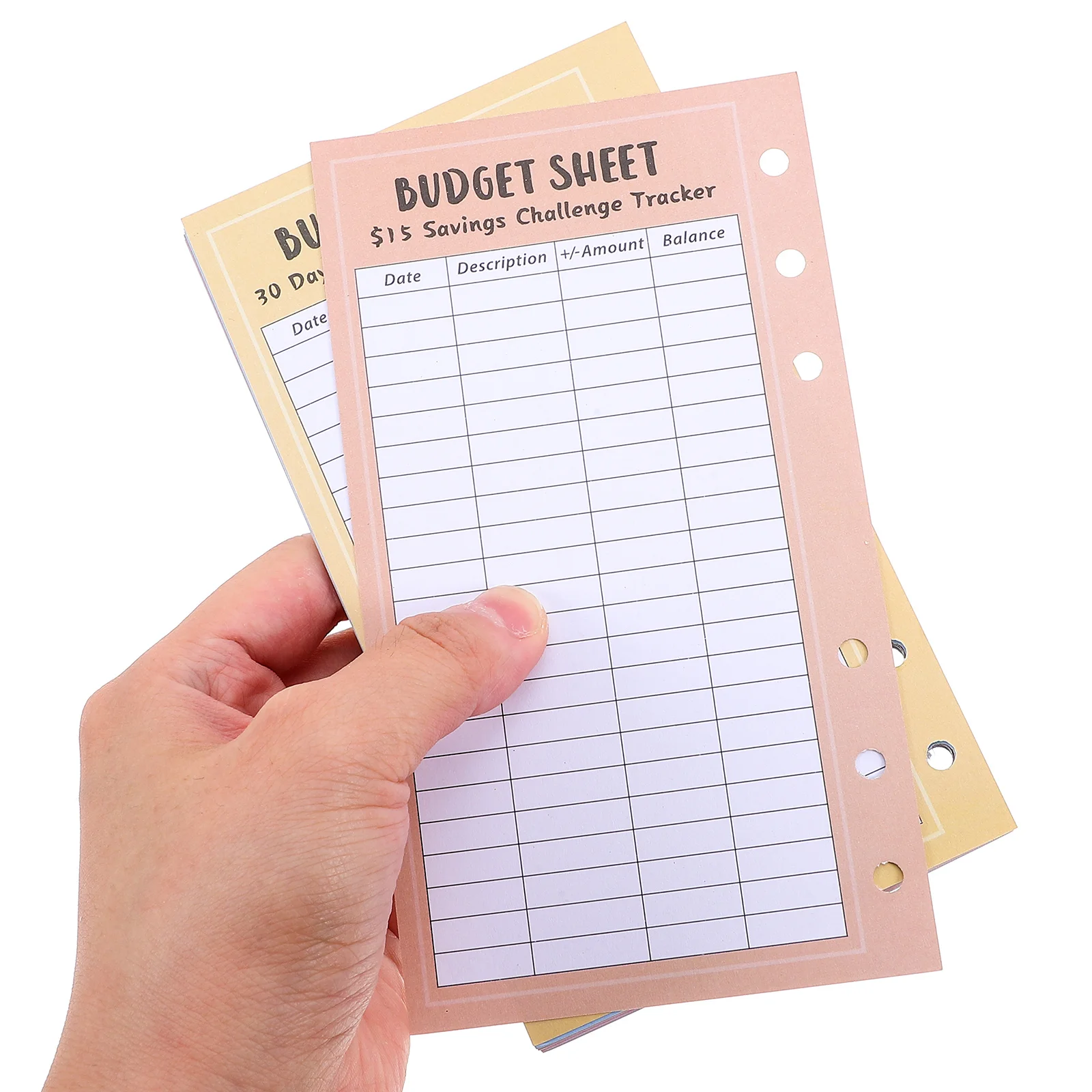 48 ورقة تحدي التوفير A6 6 حلقات أوراق تتبع النقود لتخطيط الميزانية وتوفير المال ومتتبع توفير الموثق #4