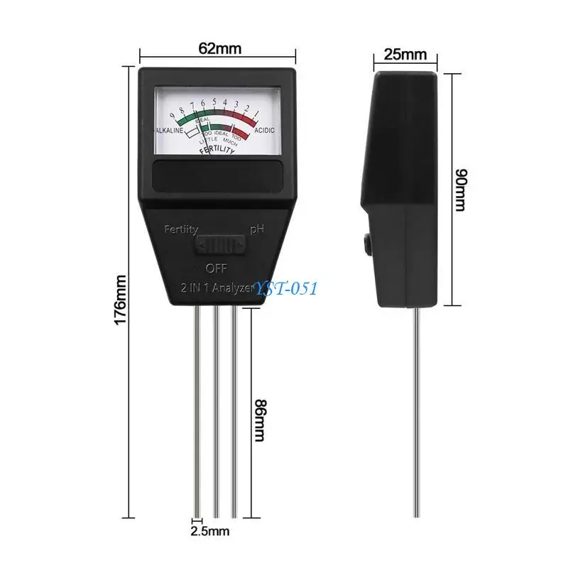 

E15A Soil Meter Soil Fertility Tester Soil Tester Great for Home & Garden Plants Care Lawn Farm Indoor & Outdoor Use