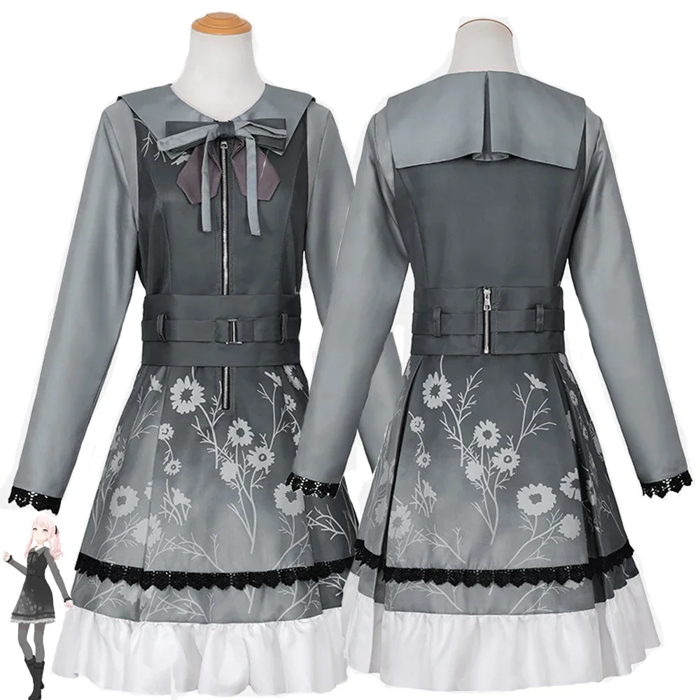 Novo akiyama mizuki cosplay traje projeto sekai colorido palco amia cosplay vestido peruca halloween carnaval festa roupa para mulher