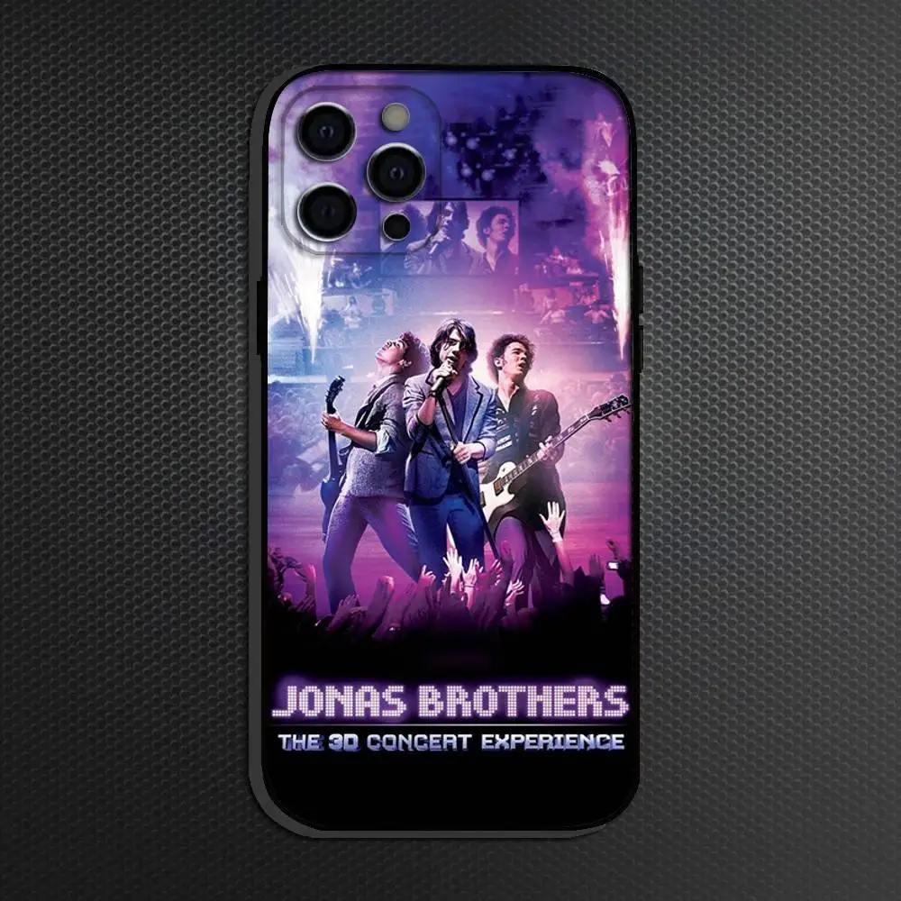 J-Jonas B-Brothers バンド電話ケース iPhone 16、15、14、13、12、11 Plus、Pro Max、その他用 ソフトブラックカバー