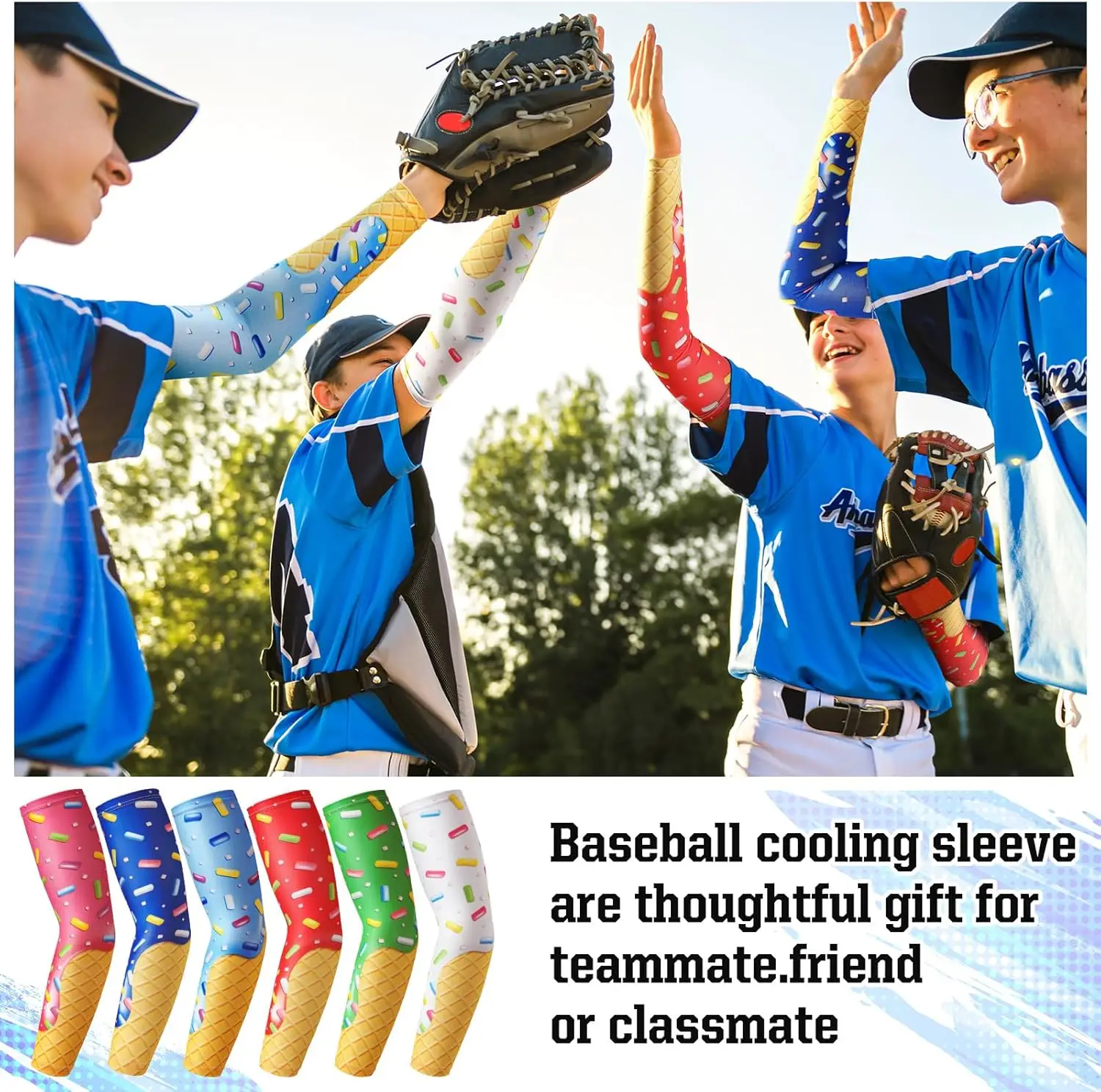 Youth/Adult Ice Cream Baseball Arm Sleeves - usage example