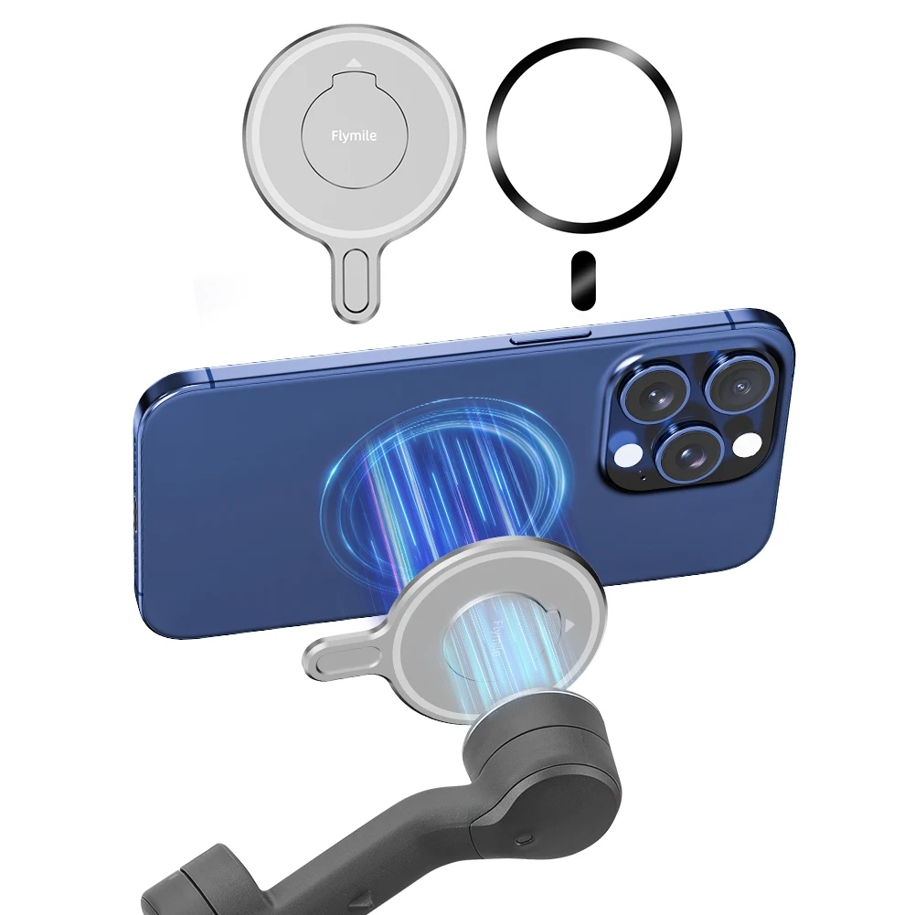 Adaptador magnético para estabilizador de cardán de teléfono inteligente DJI OM6/7P para MagSafe iPhone 16 15 14 13 12 Pro Max a OSMO Mobile 7P 6