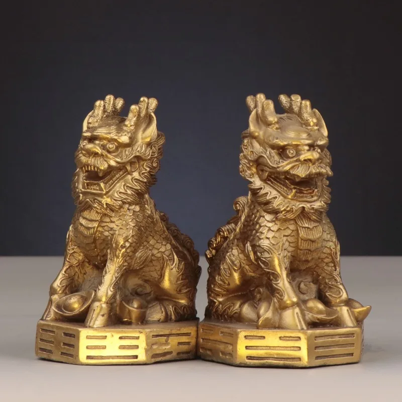Home Office Ornament, Copper , Bagua Qilin
