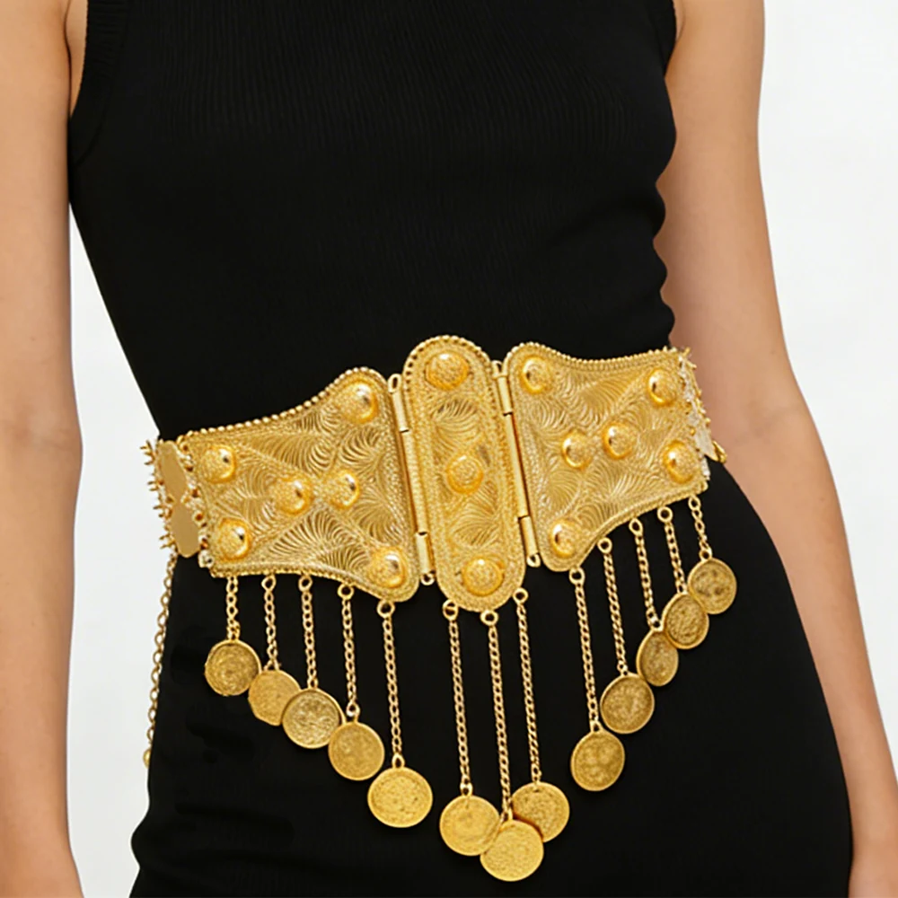 Moroccan Boho Egyptian Crystal Rhinestone Waist Bellybutton Chain Dancing Beach Women's Belt Suitable for Christmas Party Gifts