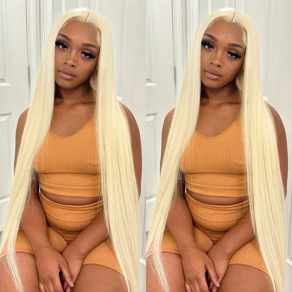 613 Lace Front Wig Human Hair 13x4 Blonde Lace Front Pre Plucked Wigs Straight 200% Density 613 HD Lace Frontal Wig For Women