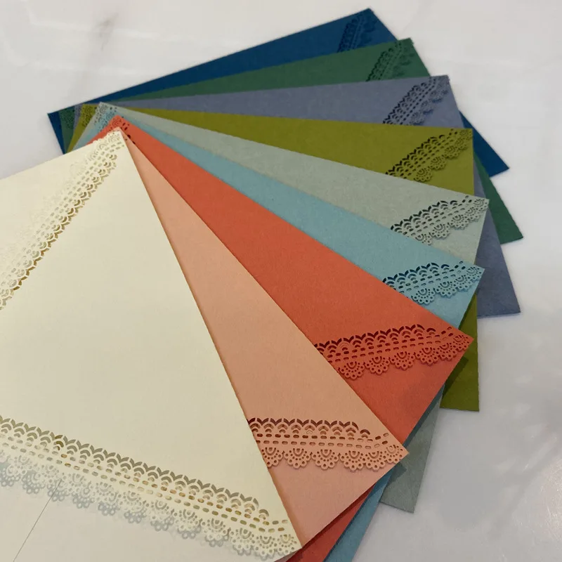 20pcs/set C6 Retro Blessing Creative Greeting Card Matching Envelopes Hollow Envelopes for Wedding Drop Shipping