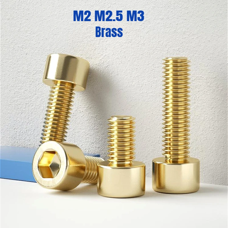 Electronic Small Size Pure Brass Hex Socket Cap Head Screws M2 M2.5 M3 Allen Key Head Screw Bolt