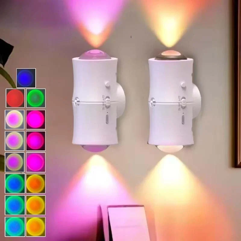 2× wiederaufladbare LED-Nachtlichter mit Bewegungssensor &amp; R...