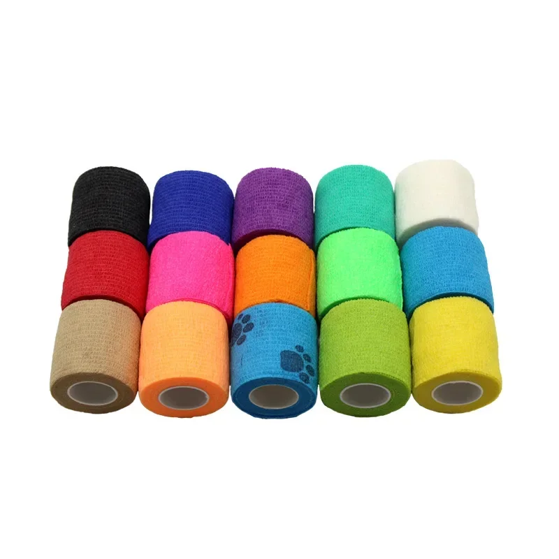 1 pezzo colorato sportivo autoadesivo fasciatura elastica nastro avvolgente elastoplast per cuscinetti di supporto per ginocchio dito caviglia palmo spalla