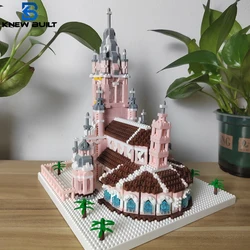 Sacred Heart Church Micro Mini Building Blocks Pinkbuilding Bricks Toys Creative Architectural Ornaments For Gift Decoration