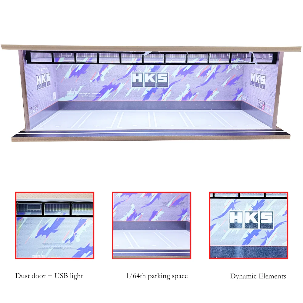 Modular 1/64 Scale Car Parking Lots Garage Diorama Models Stackable Levels for Hot Wheels Tomica Car Collection Box Gifts - view 3