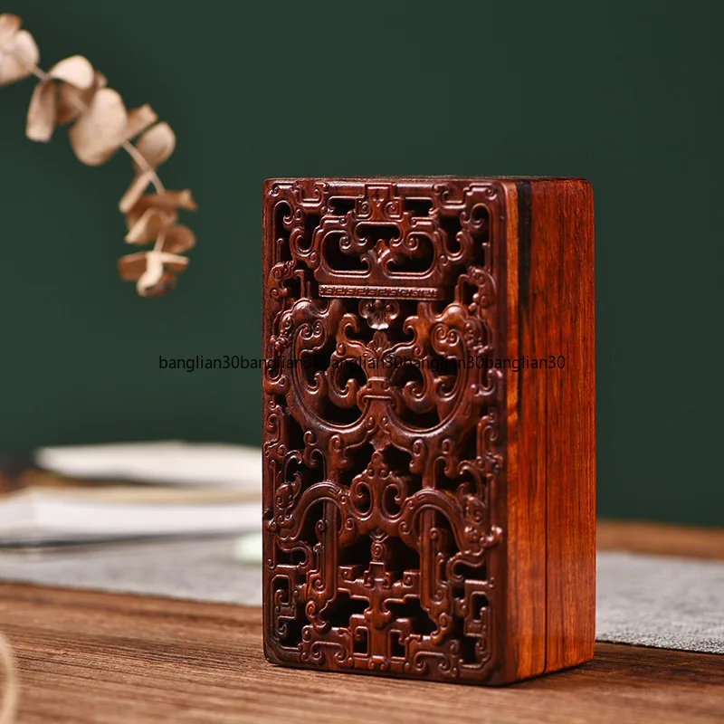 Big Red Rosewood Full Carving, Chilong Treasure Box, Mahogany Replica Collection Dragon Box, Solid Wood Handmade Jewelry Box