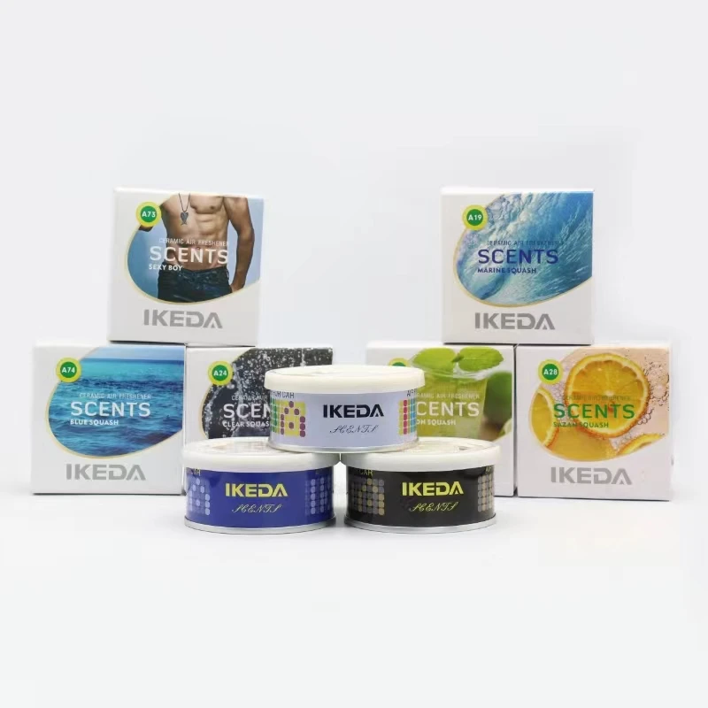 Aromaterapia de cerámica de lata de aluminio para automóvil, fresco y agradable, olor limpio y elimina el olor. Hogar, coche multiusos