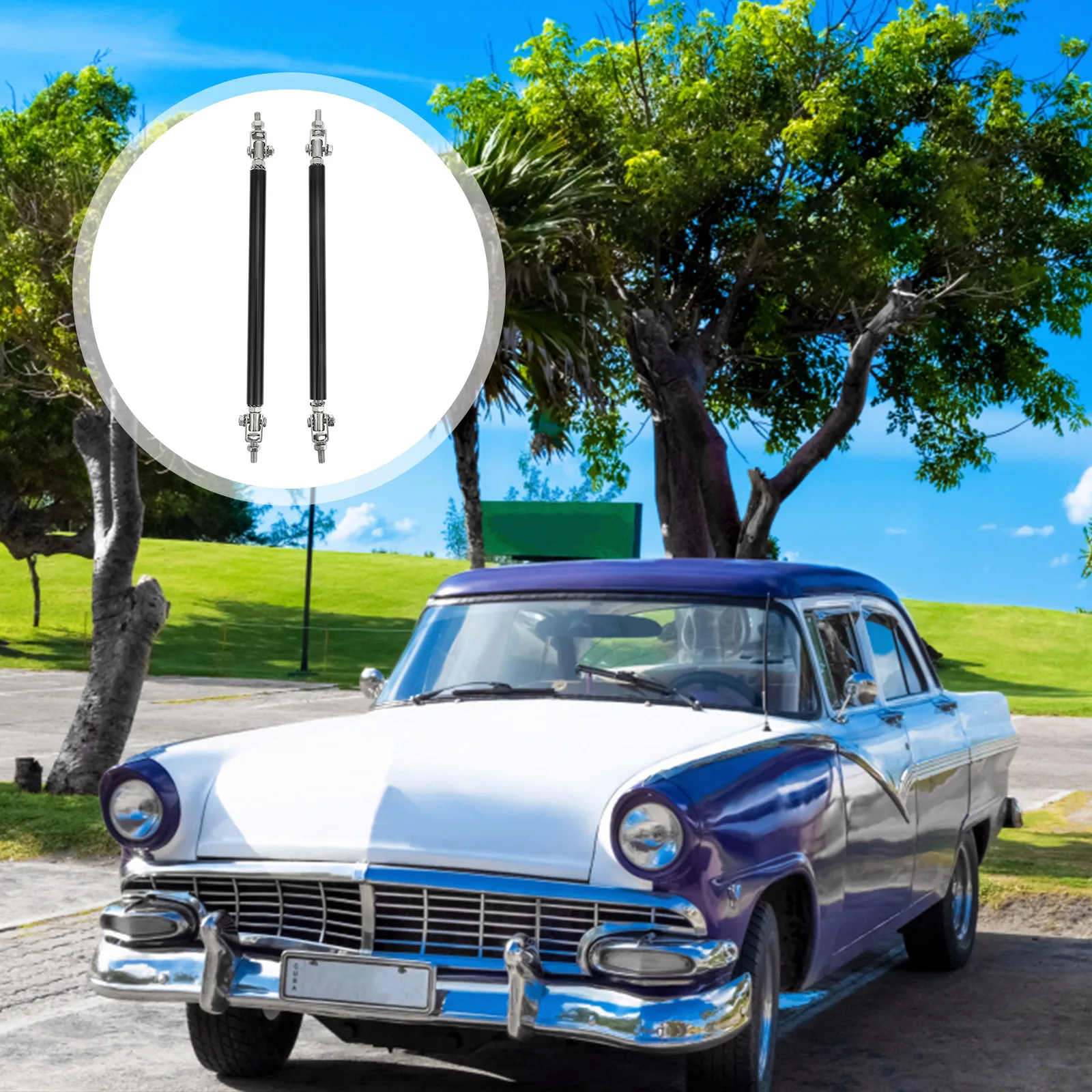 

2pcs Adjustable Front Rear Splitter Strut Rods For Car Stainless Steel Aluminum Alloy Durable Bumper Lip Support Front Bumper