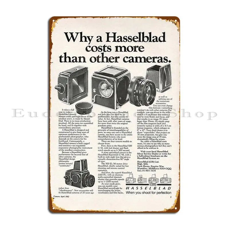 Hasselblad Cameras Vintage Advertisement Film Photography Ad Metal Sign Living Room Mural Create Printing Cinema Tin Sign Poster