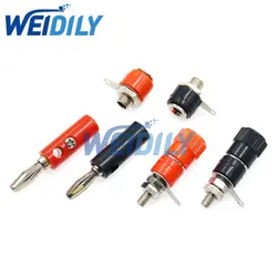 10PCS Banana Socket Terminal Blocks JS-910B 4mm Amplifier Connector Binding Post Banana Plug Jack Mount Wire Audio Speaker Cable