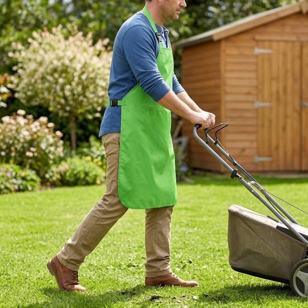 Green For Lawn Mower Gardening Apron - 300D Oxford Lower Protection Breathable Mesh Upper Fully Adjustable Fit