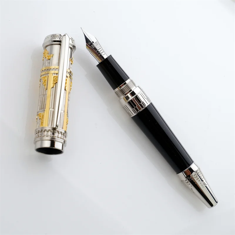 Tangmoon Luxury Pen Cap Bach Steel Nib/18K Gold Nib Fountain Pen Original Design Carved Collection Commemorative Writing Gift