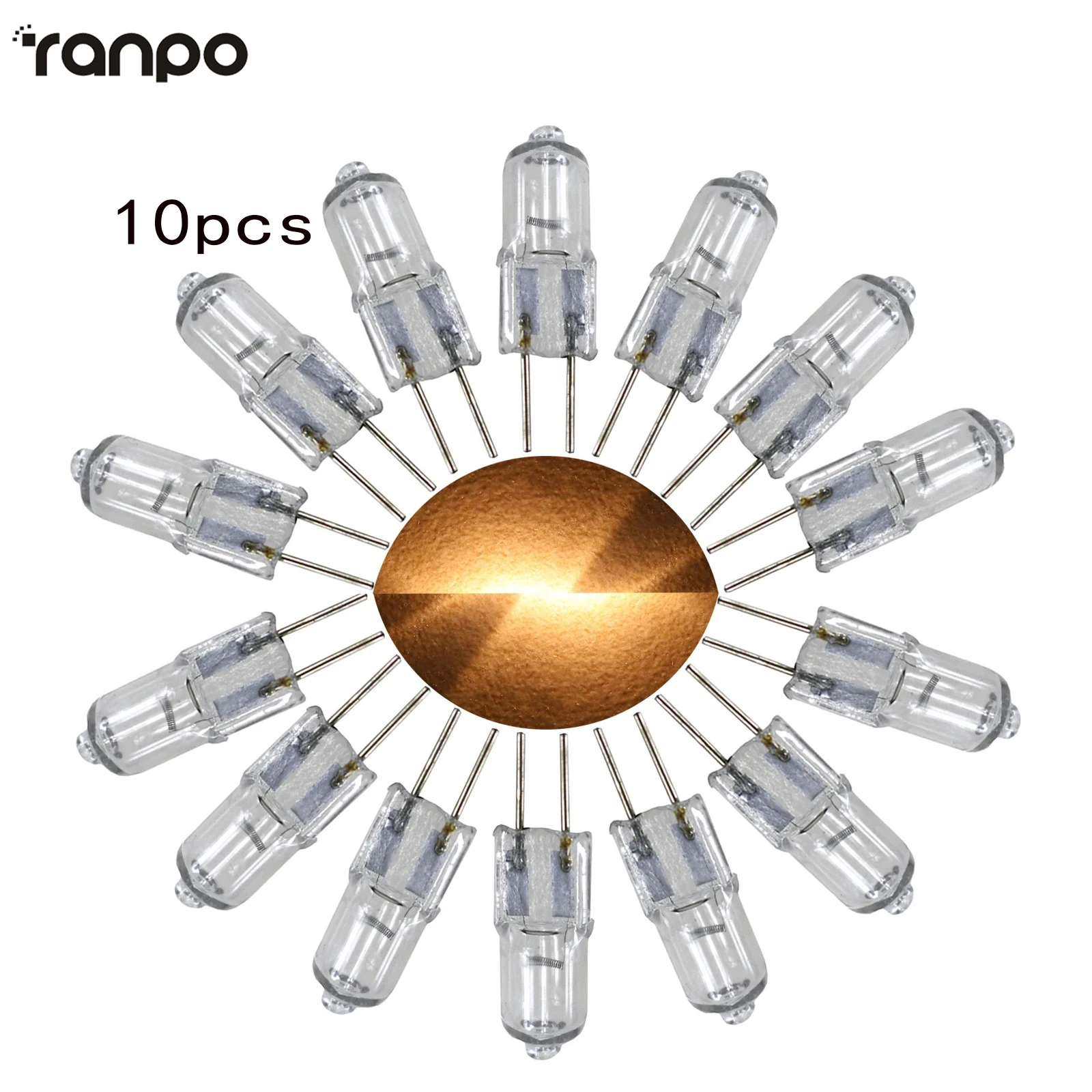 

Energy Saving 10Pcs Mini G4 Halogen Light Bulb JC Type Warm White DC 12V 20W Spotlight For Crystal Chandelier Capsule Lamp