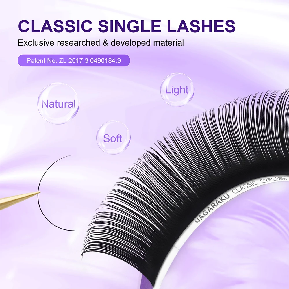 NAGARAKU All Size 6 Cases  C D CC DD Curl  Faux Mink Eyelashes Extension  Individual Eyelashes  Artificial Fake False Eyelashes