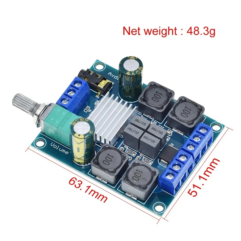 Carte d'amplificateur de puissance numérique haute puissance, module d'amplificateur audio à deux canaux, 2x50W, TPA3116 wiches