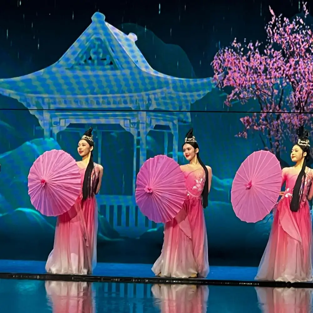 ร่มแต่งงานโบราณจีนทำจากกระดาษเคลือบน้ำมัน ขนาด 56 ซม. ลายมังกรและหงส์ ร่มตกแต่ง 10 สี