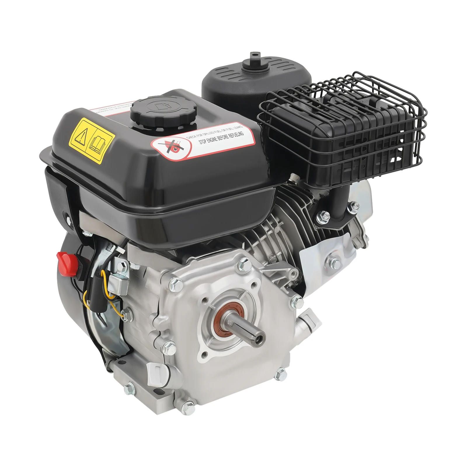 7.5HP 4-Stroke Horizontal Shaft Engine, Heavy Duty Cast Iron and Aluminum Construction for Generator Water Pump