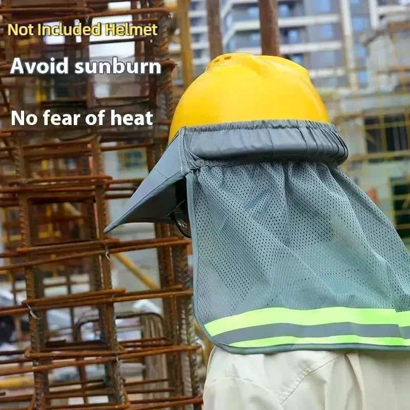 Summer Sun Shade Safety Hard Hat Neck Shield Helmets Reflective Hat Brim Reflective Cap Cover For Construction Workers