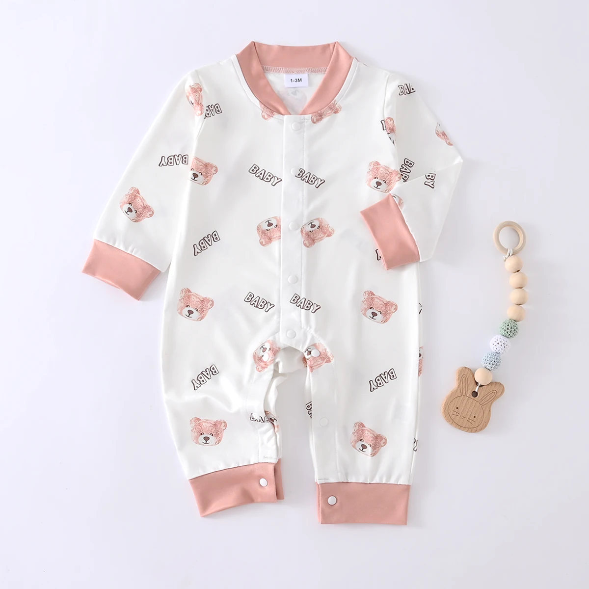 

Baby Bodysuits Boys Girls Long Sleeve Bodysuits Cute Bear Print Newborn Soft Comfortable Bodysuits Newborn Gifts