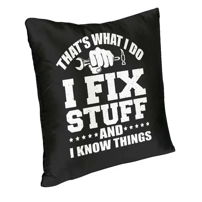 Custom Luxury I Fix Stuff Cushion Cover for Sofa Velvet Mechanic Engineer Gift Pillow Case Bedroom Decoration