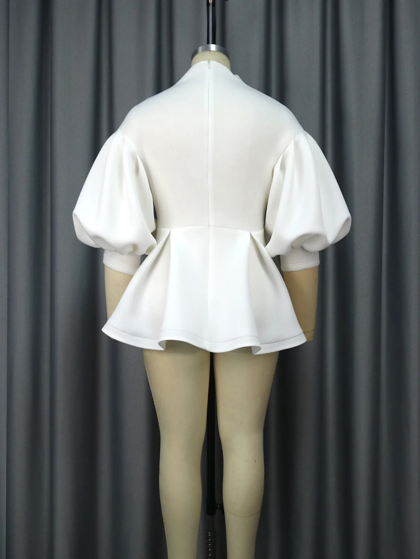 Tunique élégante pour femme, chemisiers à col en V, manches demi-lanternes, ourlet péplum, appliques, événement, fête, tenues de mariage, grande