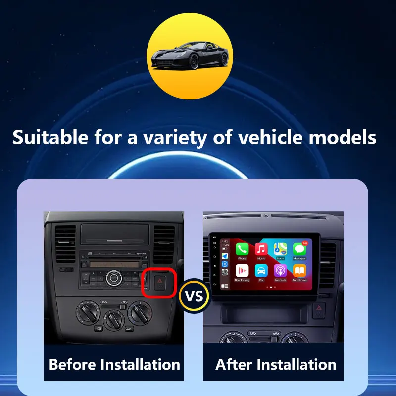 Wireless CarPlay GPS Navigation for Nissan Tiida C11 2005 - 2010 Car Radio Video Audio Multimedia Player DSP Stereo Bluetooth 4G